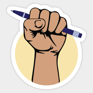 Fist Holding a Pen - Author's Day Sticker